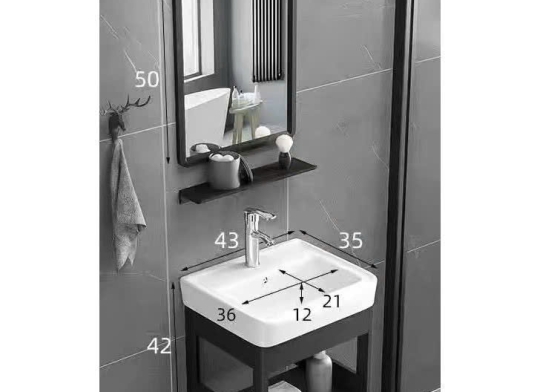 Lavabo treo tường có gương ( Kich thước ở mô tả)